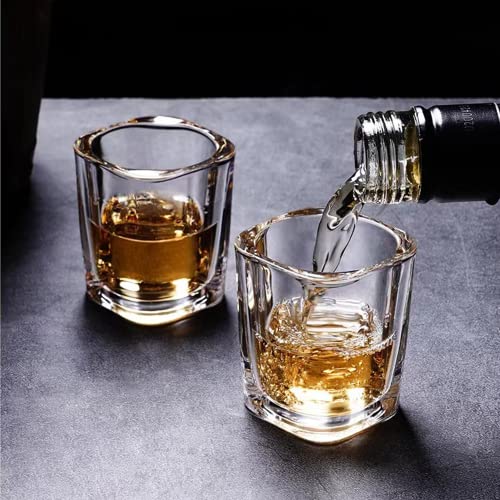 Encheng Shot Glasses Set with Heavy Base,2.2 oz Mini Square Whiskey Shot Glasses bulk, 40 pack Clear Espresso Shot Glass for Whiskey and Liqueurs,Ideal for Christmas,Halloween and Thanksgiving