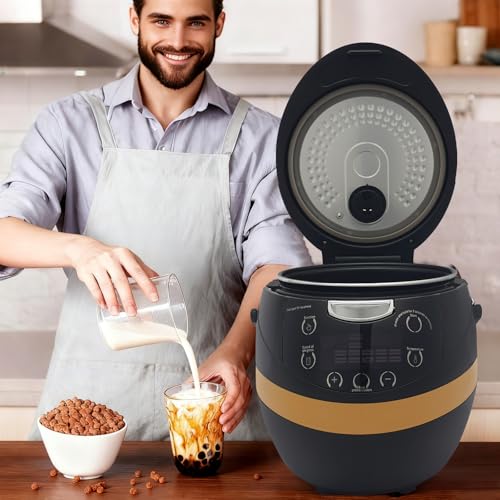JINHZIXIU 8L Boba Machine Commercial Boba Cooker with Adjustable Temp & Time Automatic Boba Maker with with 6-Hour Keep Warm Function for Tapioca, Pearl