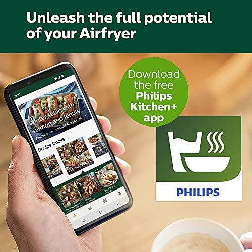 Philips Kitchen Appliances Essential XL 2.65lb/6.2L Capacity Digital Airfryer with Rapid Air Technology, Easy Clean Basket, Black- HD9270/91 (Renewed)