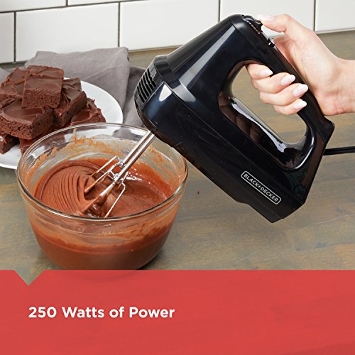 6-Speed Easy Storage Hand Mixer with 5 Attachments & Storage Case, Black