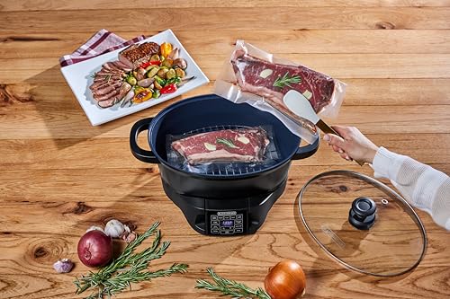 BLACK+DECKER Digital Multicooker 7QT Family Size, 7‑in‑1 Functions, Neat ’N Clean™ Technology, Slow Cook, Steam/Boil, Precision Roast, Sear/Sauté, Rice, Sous Vide, Keep Warm, Ceramic Nonstick