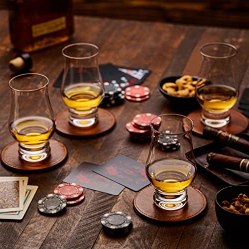 Lamarada Whiskey Glasses Set of 4 - Clear Shot Glasses - Old Fashioned Drinking Glasses Bar Gift Set - Brandy Snifter for Liquor, Scotch, Bourbon, Tequila, Gin, Tonic, Cognac, Vodka, Cocktail, Beer