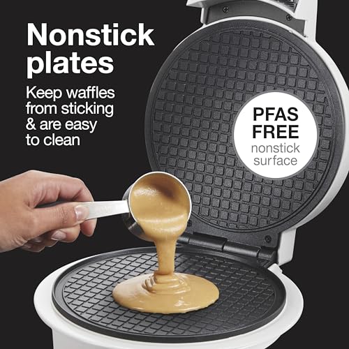 Proctor Silex Waffle Cone and Ice Cream Bowl Maker with Browning Control, Shaper Roller and Cup Press, 7.5” PFAS-Free Nonstick Plates, White (26410MN)