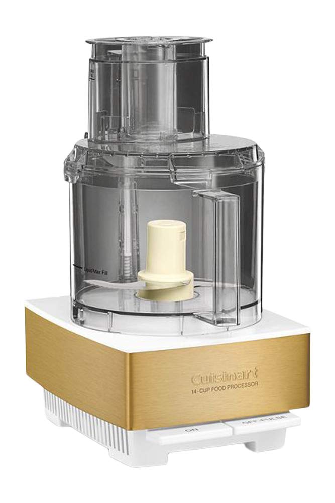 Cuisinart Food Processor 14-Cup Vegetable Chopper for Mincing, Dicing, Shredding, Puree & Kneading Dough, White/Gold Stainless Steel, DFP-14WGY