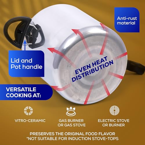 Universal (3.7 Quart / 3 Liter) Ultra Pressure Cooker, Pressure Pot with 6 Safety Systems, Aluminum Pressure Cooker for 4 Servings, Even Heat Distribution, Diameter 9.4 inches, Height 7 inches