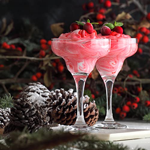 LAV Margarita Glasses Set of 4 - Margarita Cocktail Glasses 10.25 oz - Clear Daiquiri Glasses for Parties - Classic Cocktail Drinking Glasses for Frozen Drinks