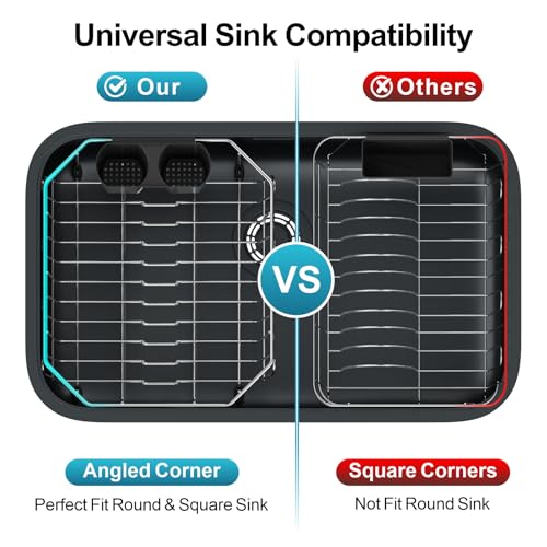 iSPECLE Small in Sink Dish Drying Rack - Stainless Steel Compact Inside Sink Dish Drainer for RV Apartment Kitchen, Rust Resistant, 11.6" W x 13.4" L, Silver