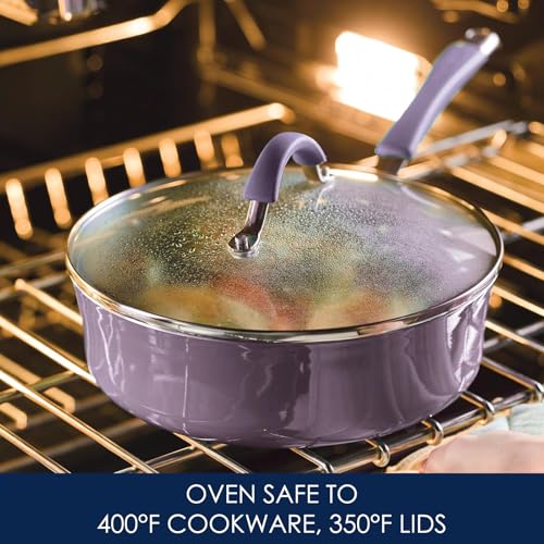 Rachael Ray Cucina Nonstick Cookware, Lavender Purple Pots and Pans Set, 12-Piece