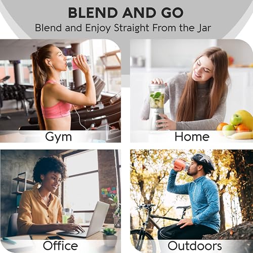 Mueller Heavy-Duty Personal Blender for Shakes and Smoothies with a 15 Oz Travel Cup and Lid, Juices, Baby Food, Portable Blender & Food Processor, White