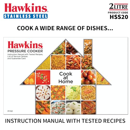 Hawkins Pressure Cooker, Stainless Steel Inner Lid Cooker, Induction Cooker, Small Cooker, Silver HSS20 2 Litre