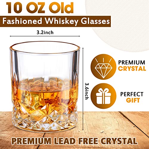 Mimorou 12 Pack Whiskey Glasses 10 oz Old Fashioned Glasses in Bar and Party Bourbon Glass, Rocks Glass, Cocktail Liquor Whiskey Lover Gift Christmas Gifts for Men, Dad, Father(Elegant)