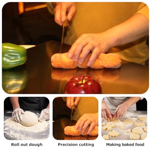 OTAVILEM Stainless Steel Cutting Boards for Kitchen, Kneading Cutting Board Mats, Metal Cutting Board for Meat, Fruits, Vegetables, Bread, and Baking Large Cutting Boards 19.7"L x 15.7"W