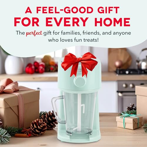 Dash Deluxe Shaved Ice & Slushy Maker - Easy-to-Use Slushy & Snow Cone Maker - Includes Serving Pitcher & Recipe Guide for Homemade Treats - Aqua