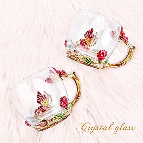 OEAGO Gifts for Mom Women Mothers Day Valentines Day Gifts Glass Coffee Enamels Mug Best Birthday Valentine's for Her Girlfriend Wife from Daughter Son Tea Cup Christmas Stocking Stuffers
