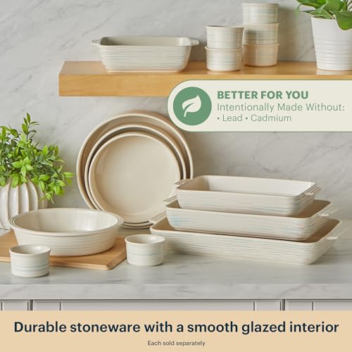 Pyrex 3-Piece Ceramic Bakeware Set, Nonstick Casserole Dish with Handles, Lasagna Oven Pans, Bakers, For Baking, Roasting, Steaming, Rectangular