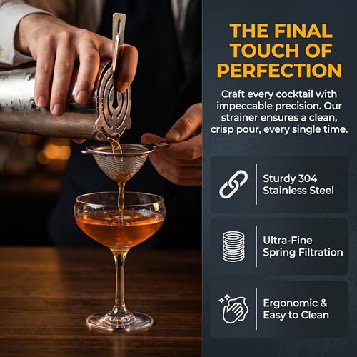 WUWEOT 9 Pack Cocktail Strainer, 6" Professional Stainless Steel Bar Strainer, Silver