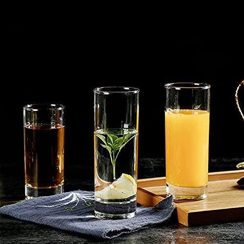 QAPPDA Glass Drinking Glasses 10 oz, Clear Highball Cocktail Glasses - Set of 12 with Heavy Base for Beverages, Juice, Cocktails