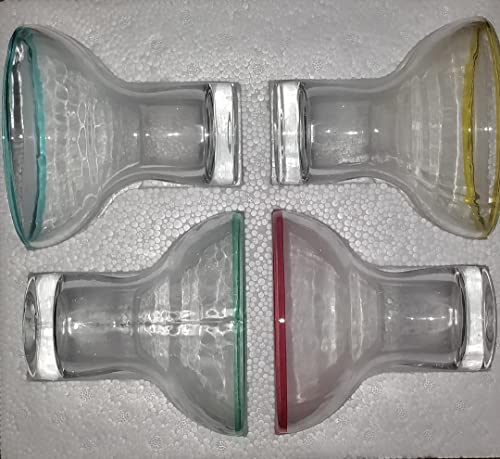 Chefcaptain Stemless Margarita Glasses/Tumblers, Set Of 4, 16 Oz, Color Rim, Lead-Free Thick Clear Glass