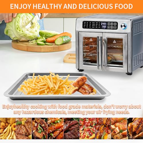GWYSY Air Fryer Replacement Tray for Emeril Lagasse Everyday 360 26 QT Extra Large Air Fryer, 12.5''×11.5'' Steel Air Fryer Accessories Grill Pan Plate Replacement Parts Rack