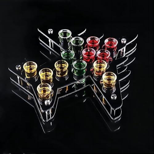 SUN GKOTTA 60-Pack 1 OZ Glass Shot Glasses set with 10 Pourers - Heavy Base shot Glasses bulk for Bar, Party, and Gifts