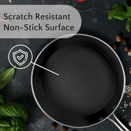 Orgreenic Sapphire Blue Hammered Nonstick Frying Pan, 12 Inch – Diamond Granite Ceramic Coating, PTFE PFOA PFOS Free, All Stovetops, Oven Safe 500°F, Metal Utensil Safe Skillet