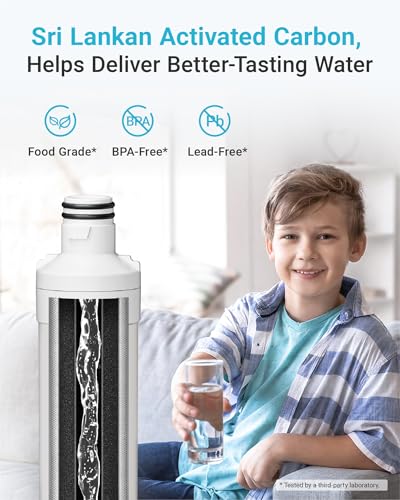 AQUA CREST LT1000PC ADQ747935 Replacement for LG® LT1000P®/PC/PCS ThinQ® Refrigerator Water Filter, LMXS28626S, LFXS26973S, MDJ64844601, ADQ74793501, ADQ74793502 and LT120F® Air Filter, 3 Combo