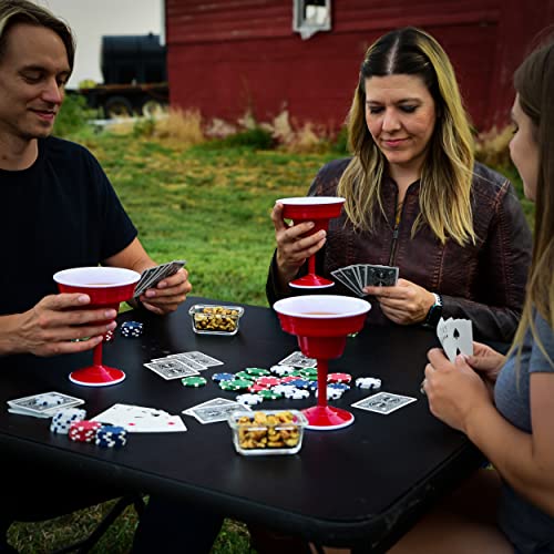 Red Cup Living Reusable Plastic Margarita Glasses with Stem 15 oz – Shatterproof Cocktail Cups, Durable Party Stemware for Pool, Patio & Outdoor,st patricks day accessories & spring break essentials