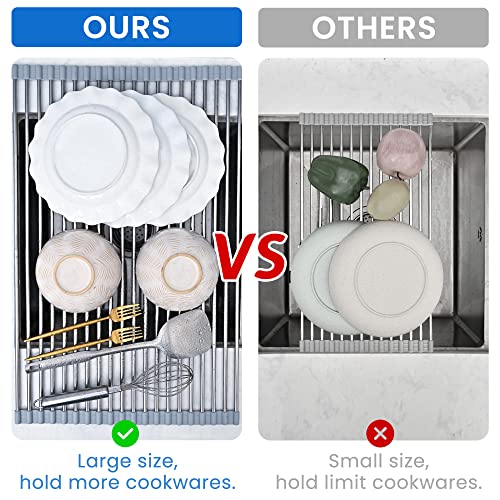 romise Roll Up Dish Drying Rack Over the Sink 12.5"-21.6" Expandable