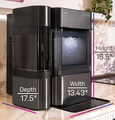 GE Profile Opal Ultra, Countertop Nugget Ice Maker, 1 Gal XL Side Tank, *Amazon Exclusive*, 38 lbs/Day, Pebble Pellet Crushed Ice Machine, WiFi Stainless Steel