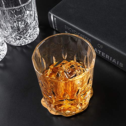 KANARS Whiskey Glasses Set of 6 with Elegant Gift Box,10 Oz Premium Old Fashioned Crystal Glass Tumbler for Liquor, Scotch, Cocktail or Bourbon Drinking, Gifts for Birthday Thanksgiving Father's Day