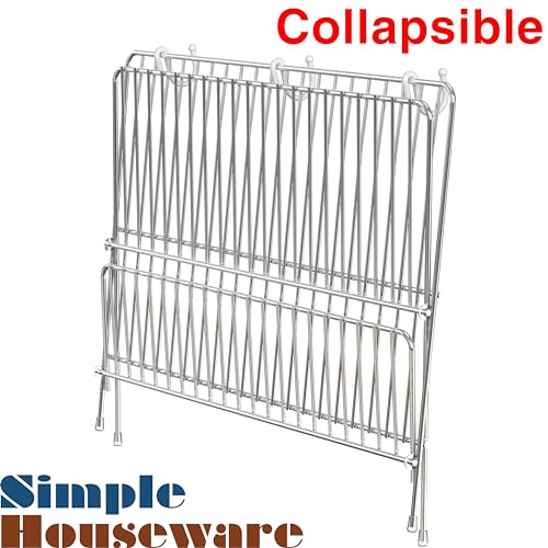 Simple Houseware Collapsible Dish Drying Rack, Chrome