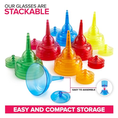 Stock Your Home Multicolor Plastic Margarita Glasses Disposable (Set of 24) Decorations for Cinco de Mayo Parties, Colorful Cocktail Cups for Tropical Party Supplies - Large 12 oz Hurricane Glasses