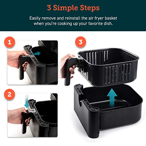 Cosori Air Fryer Accessories, Replacement 5.8QT Original Basket For Cosori CP358-AF, CS358-AF Air Fryers, Non-Stick, Dishwasher-Safe, CAF-P582B