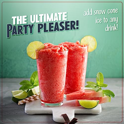 Nostalgia Snow Cone Shaved Ice Machine - Retro Table-Top Slushie Machine Makes 20 Icy Treats - Includes 2 Reusable Plastic Cups & Ice Scoop - Retro Red