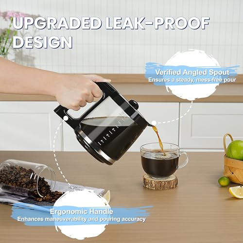 12-Cup Glass Replacement Carafe Compatible with Hamilton Beach Coffee Maker