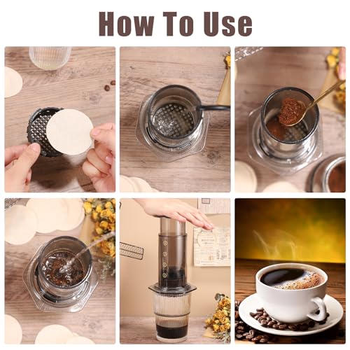 600Pcs Unbleached Coffee Filters Compatible with aeropress, 64 mm