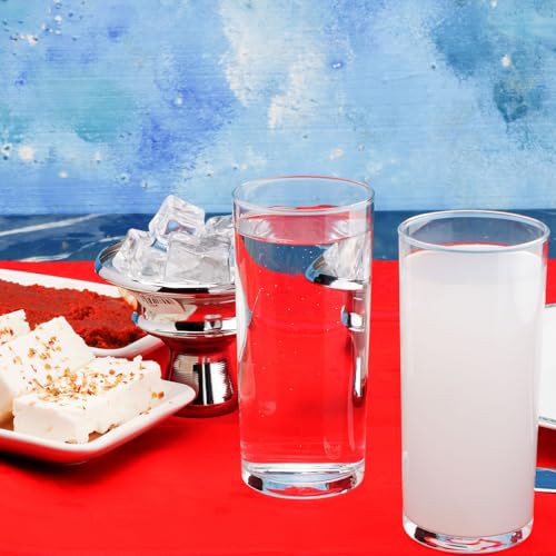 the mask el turko Turkish Raki Glasses Set of 4 (200ml/6.7oz) Highball Glasses, Ouzo Glasses, Tom Collins Glasses, Long Cocktail Glasses