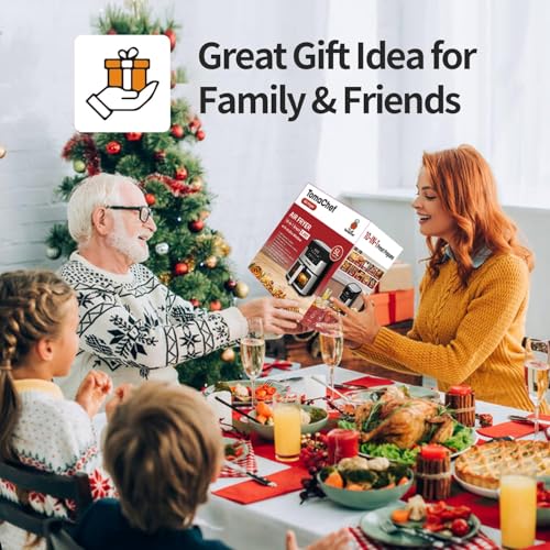 TomaChef Air Fryer 5.3QT with Visible Window, 10-in-1 Oil-Free Digital Cooker, Dishwasher Safe Basket, Healthy Cooking, Digital Control for Family (Black)