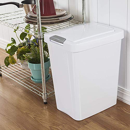 STERILITE 10438004 Touch Can, White, 7.5 Gallon