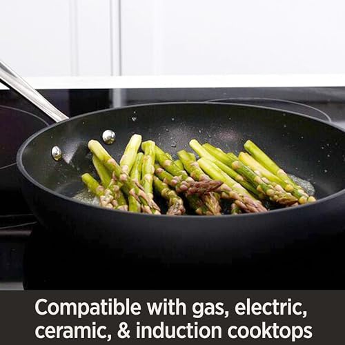 All-Clad HA1 Hard Anodized Nonstick Sauté Pan 4 Quart Induction Oven Broiler Safe 500F Pots and Pans, Cookware Black