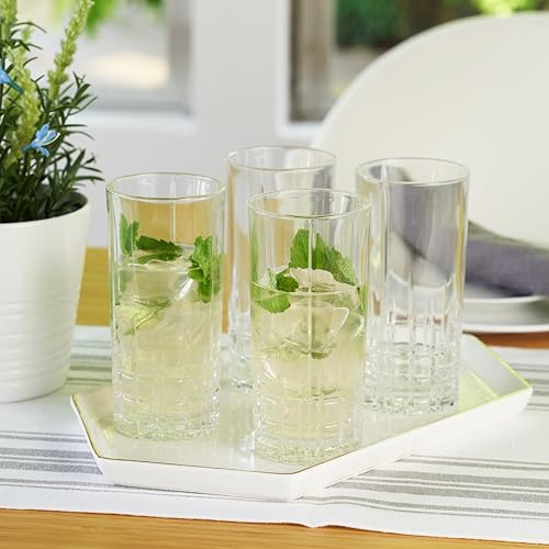 Spiegelau Perfect Serve Longdrink Glass Set of 4 - Highball Cocktail Glasses European-Made Crystal, Dishwasher Safe, Professional Quality Cocktail Glass Gift Set - 12.3 oz