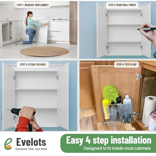 Evelots Kitchen Wrap & Food Bag Organizer Basket, Wall or Cabinet Door Mount, 2-Pack - White