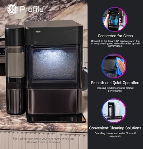 GE Profile Opal Ultra, Countertop Nugget Ice Maker, 1 Gal XL Side Tank, *Amazon Exclusive*, 38 lbs/Day, Pebble Pellet Crushed Ice Machine, WiFi Stainless Steel