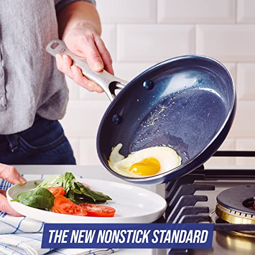 Blue Diamond Cookware Diamond Infused Ceramic Nonstick 8" Frying Pan Skillet, Induction, PFAS-Free, Dishwasher Safe, Oven Safe, Blue