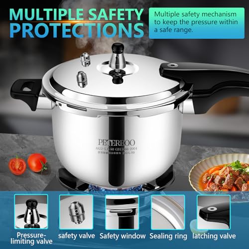 Premium Stainless Steel Small Pressure Cooker 3 quart | 8 Safety Features & Quick Cooking | stovetop pressure cookers;instant pot pressure cooker;olla de presion pressure cooker 3+qt mini