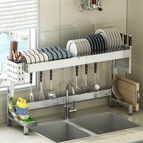 MINGLING Over The Sink Dish Drying Rack, Kitchen Dish Rack Over Sink