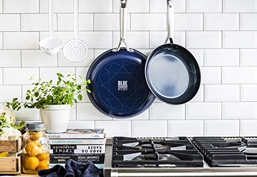 Blue Diamond Cookware Diamond Infused Ceramic Nonstick 8" Frying Pan Skillet, Induction, PFAS-Free, Dishwasher Safe, Oven Safe, Blue