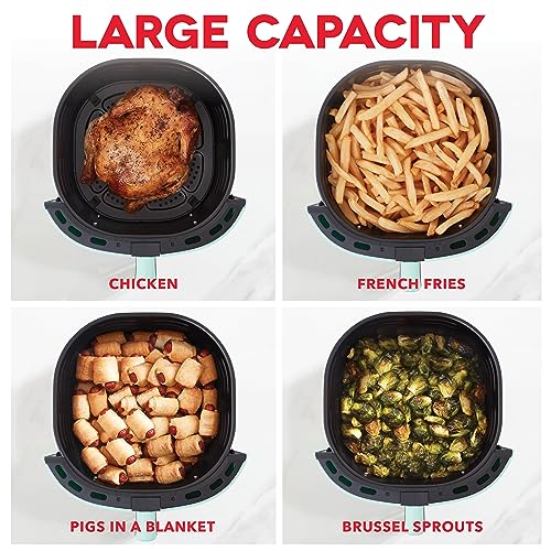 Dash Tasti-Crisp™ Air Fryer - AirCrisp® Technology - Compact Design with Adjustable Temperature Control - Nonstick Fry Basket & Auto Shut-Off Feature - 6 Quarts - Black