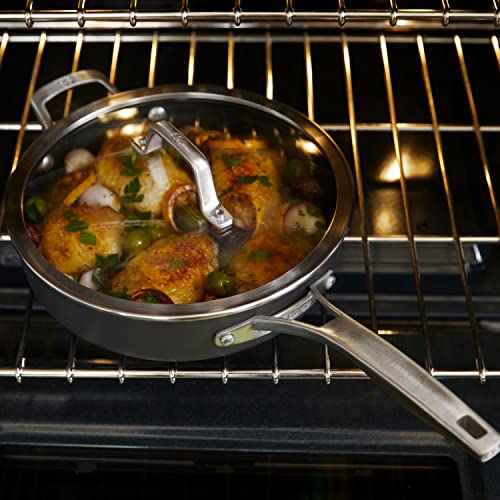 Calphalon Premier 3.5 Quart Sauce Pan with Lid, Hard-Anodized Nonstick Cookware with MineralShield Technology, Dishwasher & Oven Safe