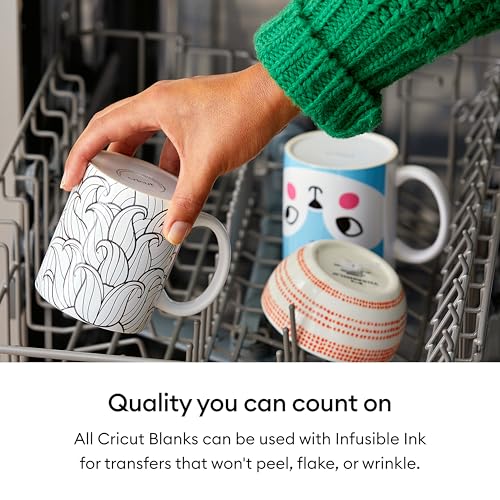 Cricut® Ceramic Mug Blank - 12 oz/340 ml (4 ct) - DIY Custom Mug - Works with Infusible Ink® Transfer Sheets, Pens, Markers & Sublimation